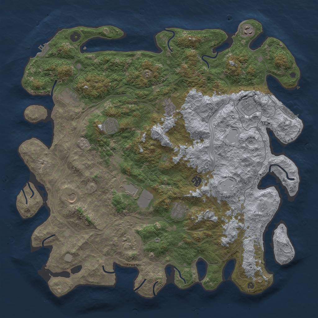 Rust Map: Procedural Map, Size: 4800, Seed: 1228315977, 20 Monuments