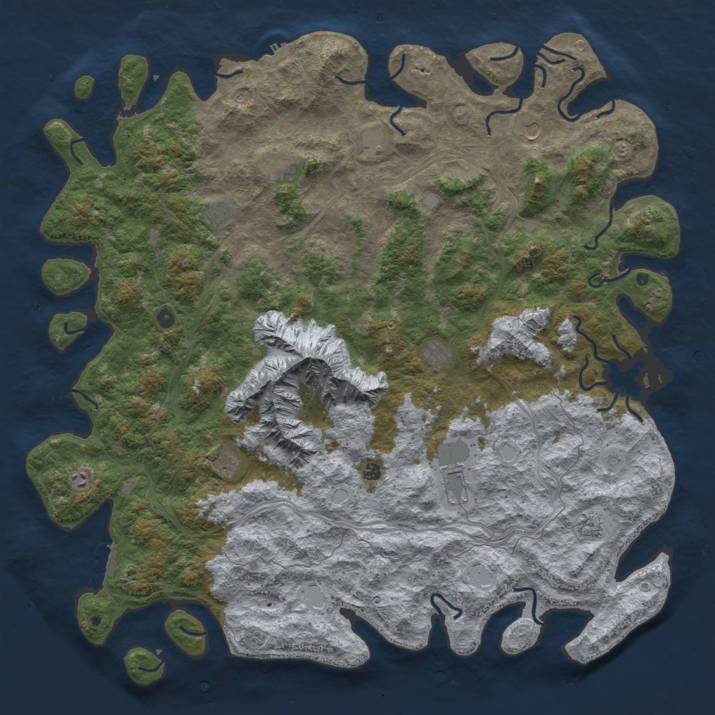 Rust Map: Procedural Map, Size: 6000, Seed: 53641, 20 Monuments