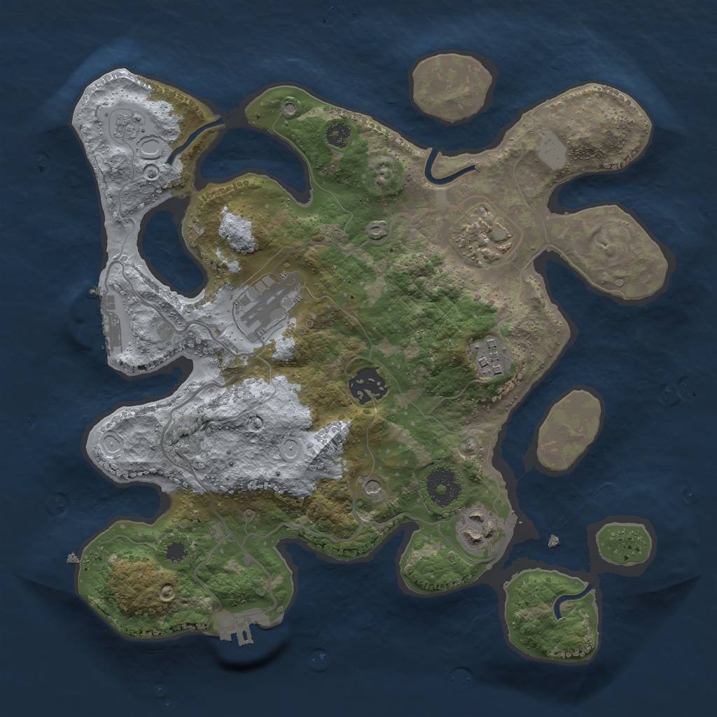 Rust Map: Procedural Map, Size: 3000, Seed: 14208, 14 Monuments