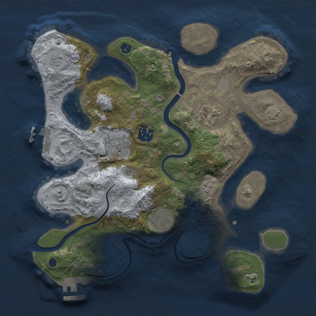 Rust Map: Procedural Map, Size: 3000, Seed: 14208, 11 Monuments