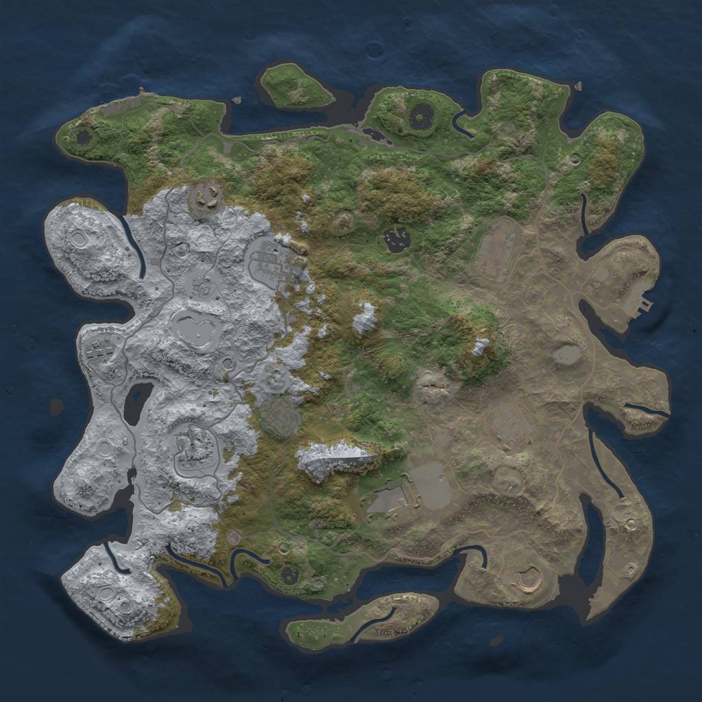 Rust Map: Procedural Map, Size: 4000, Seed: 937432710, 19 Monuments