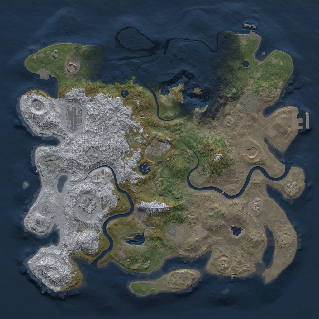 Rust Map: Procedural Map, Size: 4000, Seed: 937432710, 15 Monuments