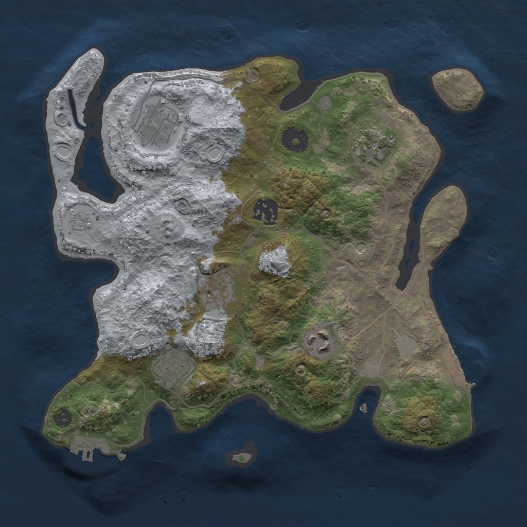Rust Map: Procedural Map, Size: 3000, Seed: 11805, 15 Monuments