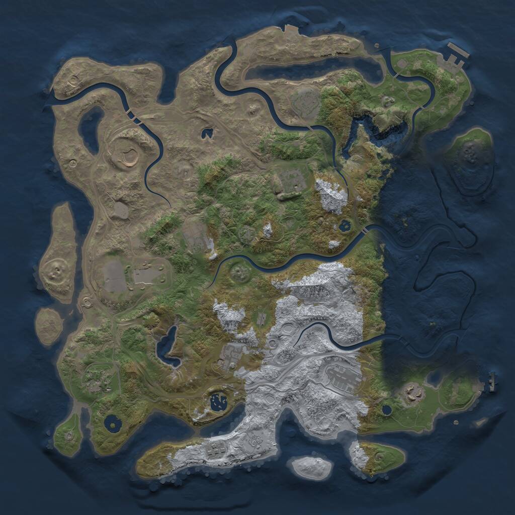 Rust Map: Procedural Map, Size: 4349, Seed: 861083424, 17 Monuments