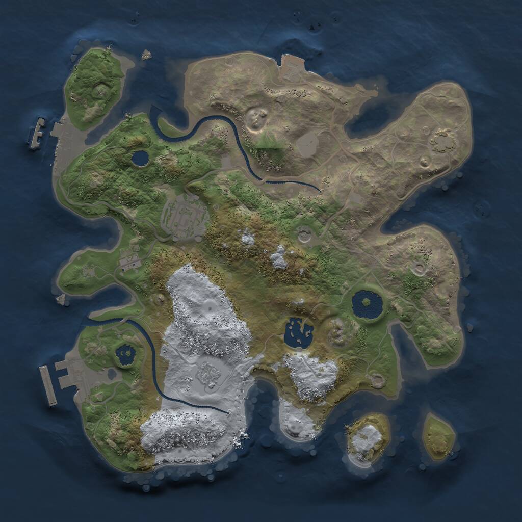Rust Map: Procedural Map, Size: 2600, Seed: 197713, 8 Monuments