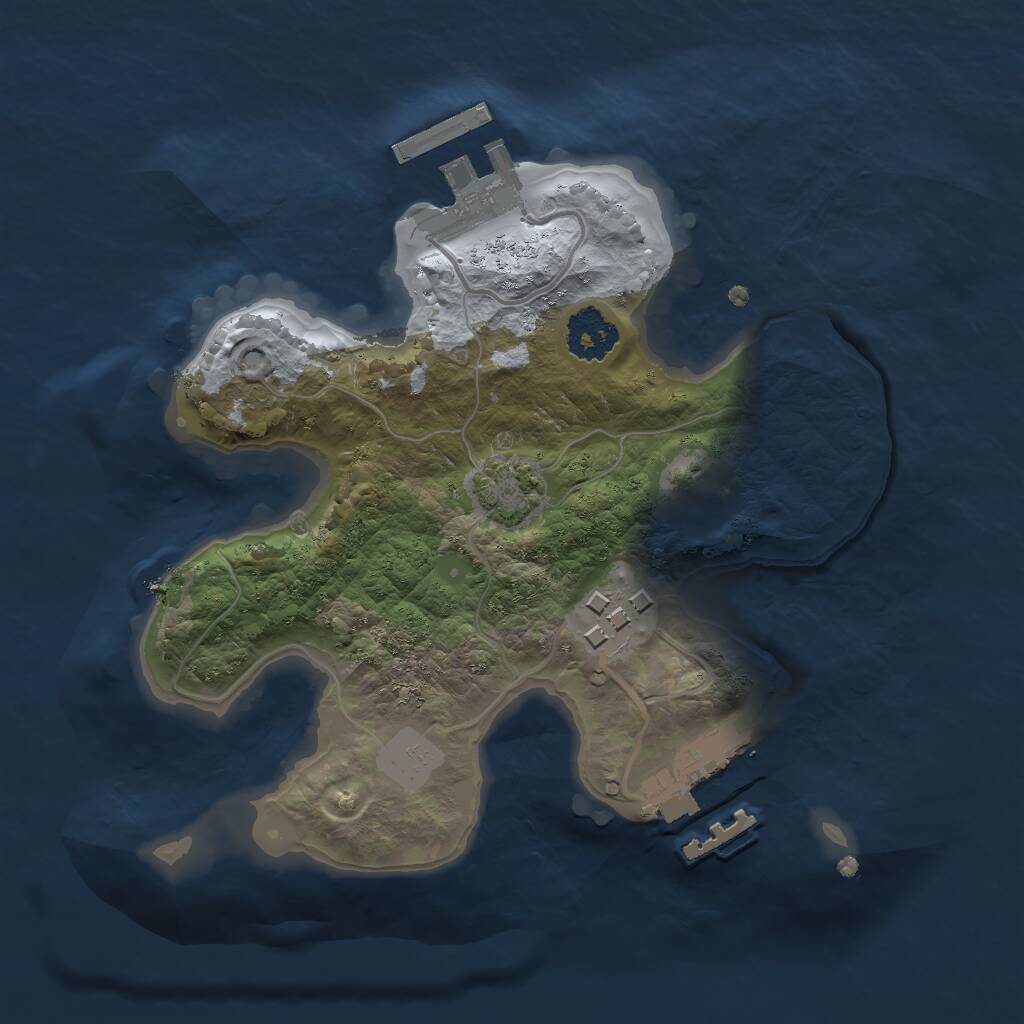Rust Map: Procedural Map, Size: 2000, Seed: 1777901880, 5 Monuments