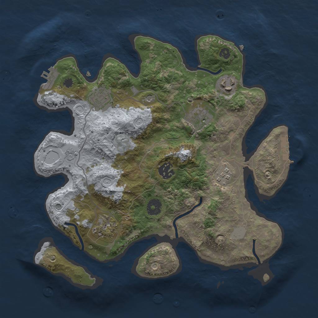 Rust Map: Procedural Map, Size: 3000, Seed: 1668295519, 15 Monuments