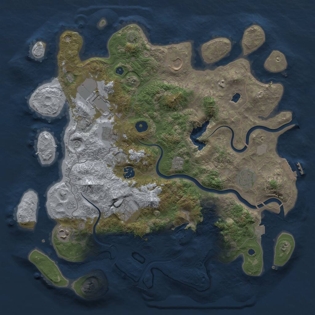 Rust Map: Procedural Map, Size: 4000, Seed: 1580293256, 13 Monuments