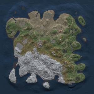 Thumbnail Rust Map: Procedural Map, Size: 3500, Seed: 88888, 17 Monuments