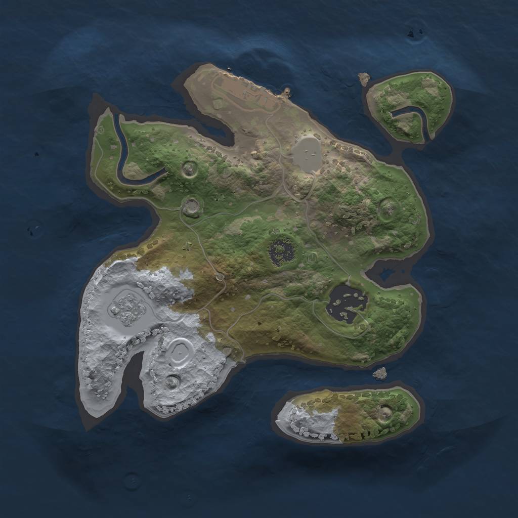 Rust Map: Procedural Map, Size: 2000, Seed: 1880063381, 8 Monuments