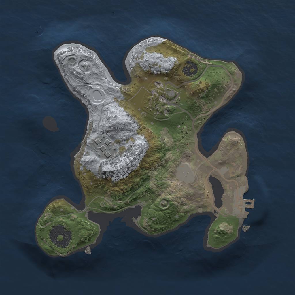 Rust Map: Procedural Map, Size: 2000, Seed: 1947931905, 8 Monuments