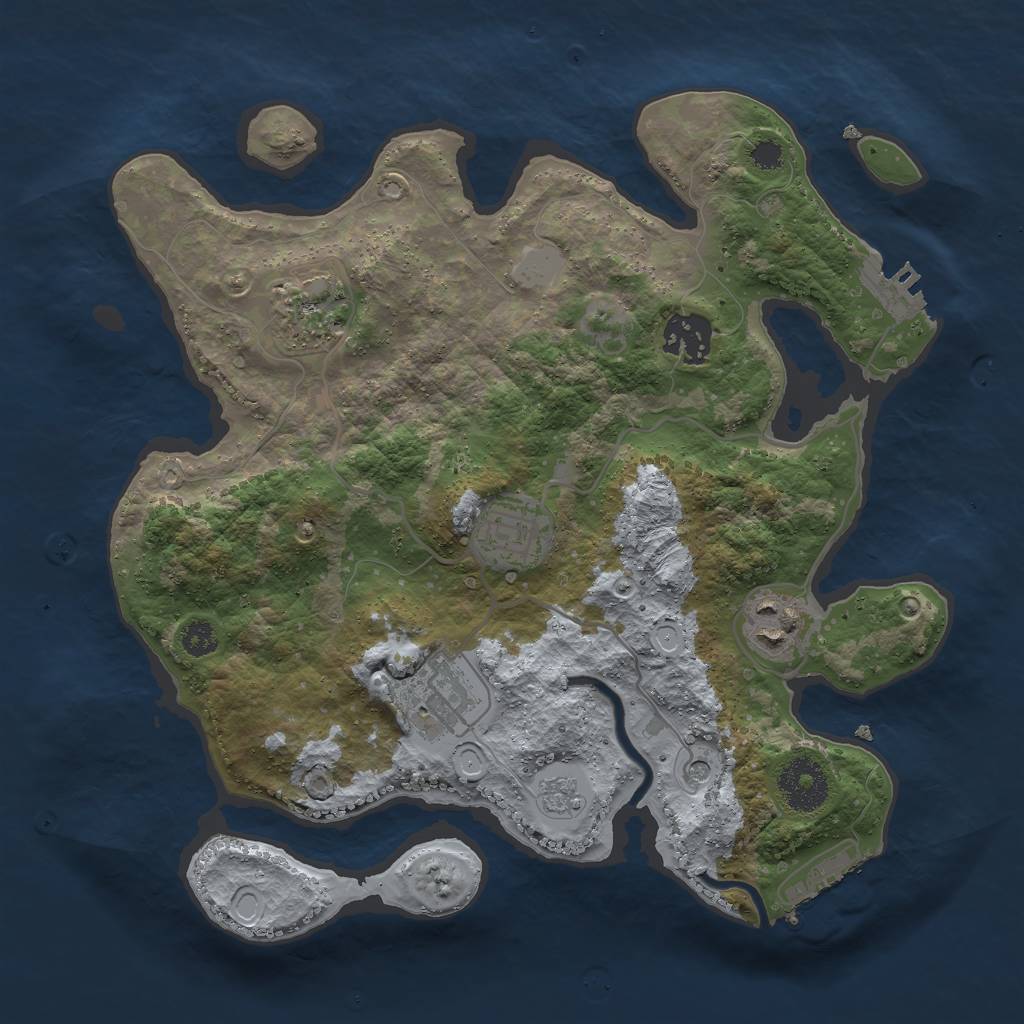 Rust Map: Procedural Map, Size: 3000, Seed: 12630, 14 Monuments