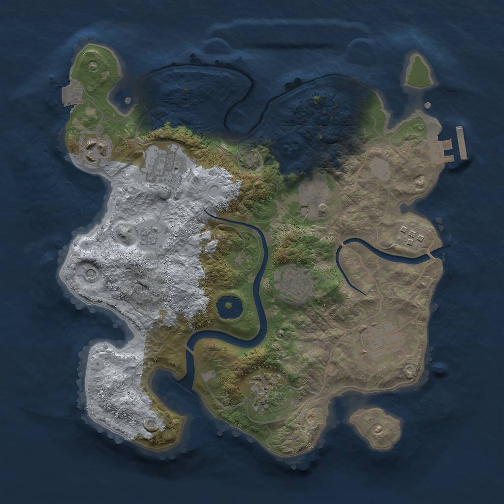 Rust Map: Procedural Map, Size: 3000, Seed: 8740, 12 Monuments