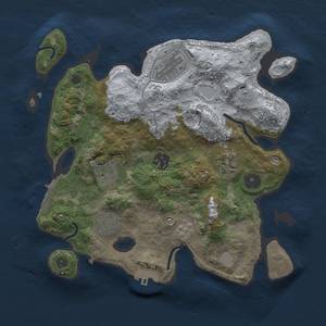 Thumbnail Rust Map: Procedural Map, Size: 3000, Seed: 745356773, 15 Monuments