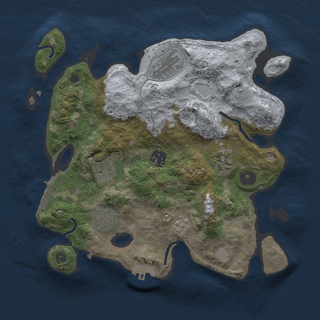 Rust Map: Procedural Map, Size: 3000, Seed: 745356773, 15 Monuments