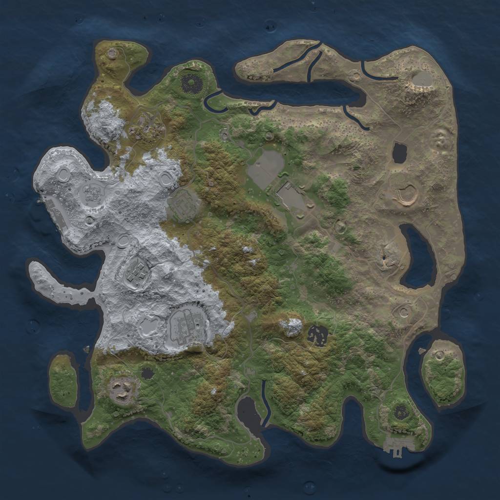 Rust Map: Procedural Map, Size: 3500, Seed: 24509659, 17 Monuments