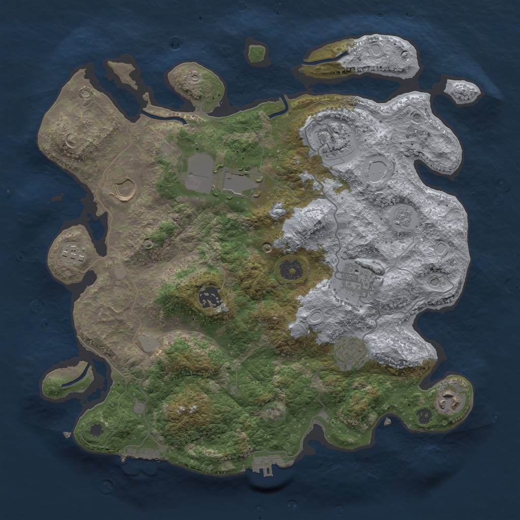 Rust Map: Procedural Map, Size: 3500, Seed: 22201101, 17 Monuments