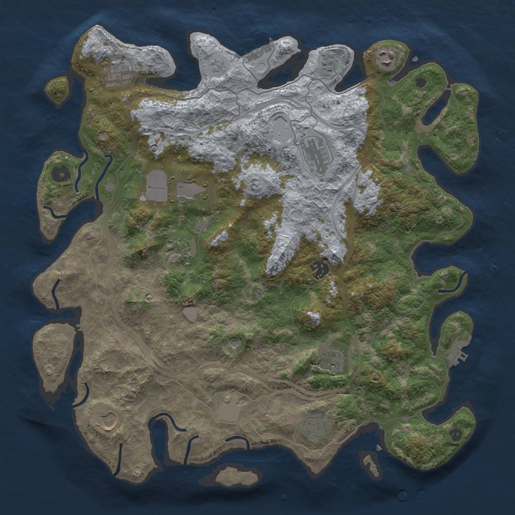 Rust Map: Procedural Map, Size: 4250, Seed: 1992796420, 20 Monuments