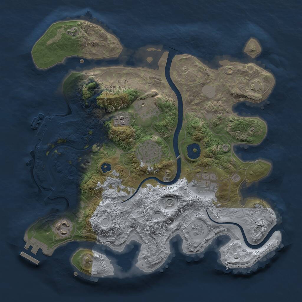 Rust Map: Procedural Map, Size: 3000, Seed: 562, 11 Monuments