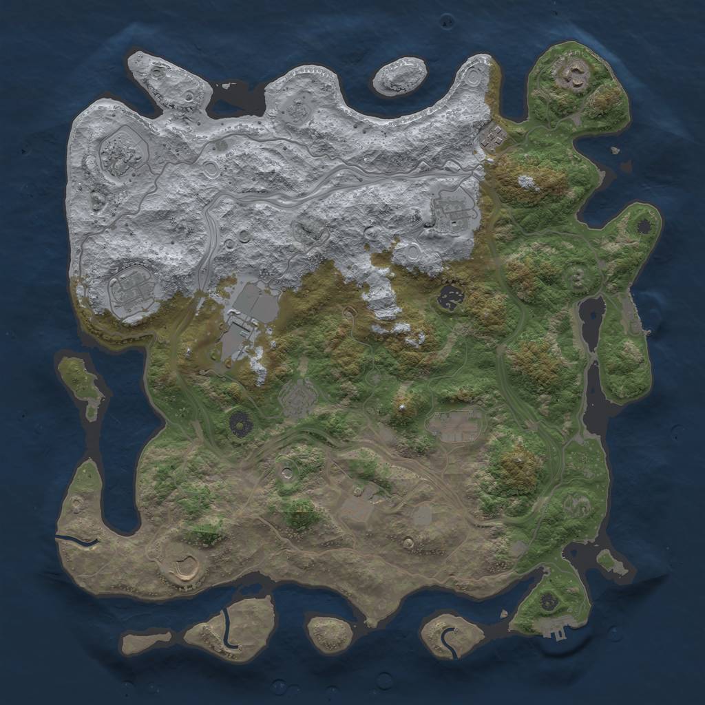 Rust Map: Procedural Map, Size: 4250, Seed: 531159480, 20 Monuments