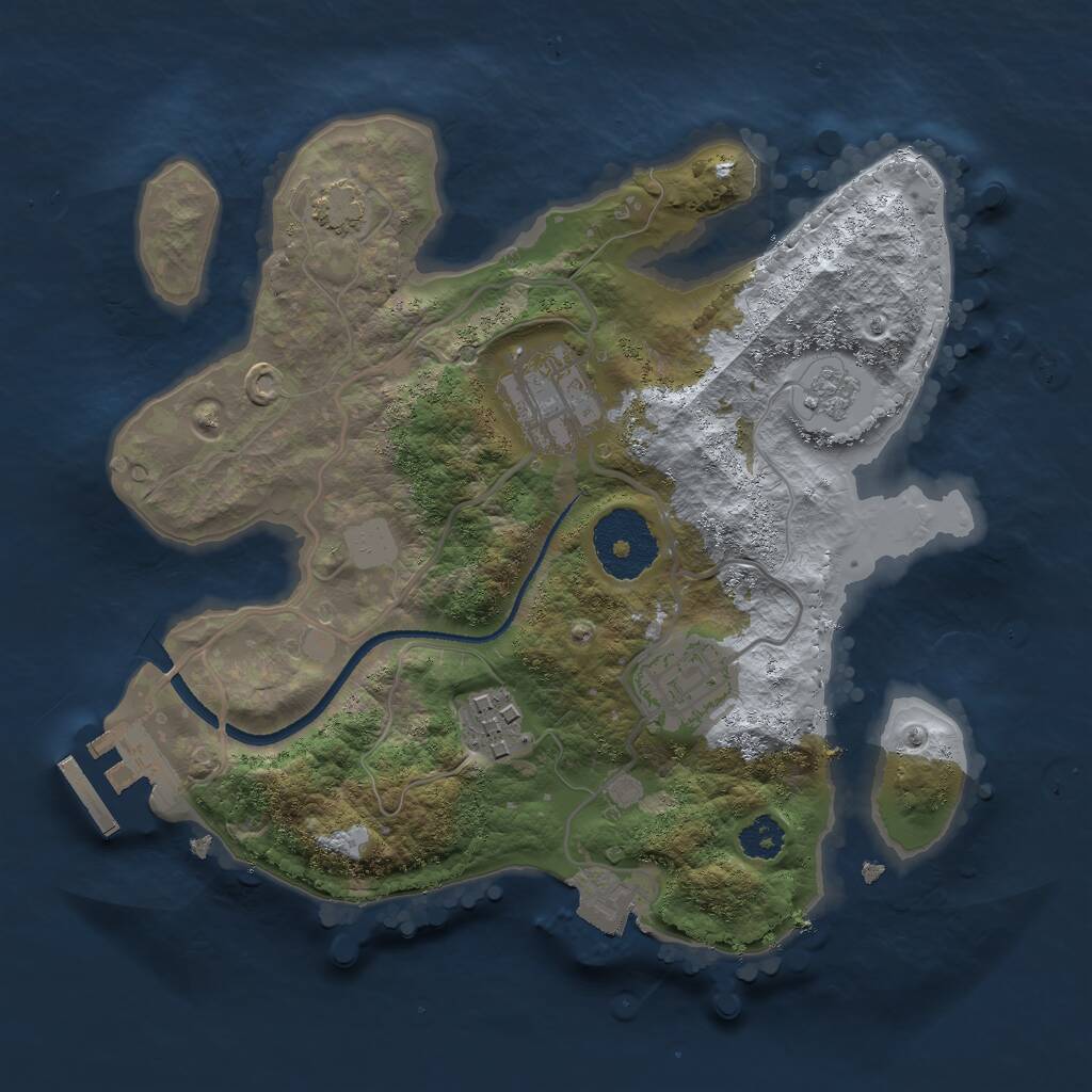 Rust Map: Procedural Map, Size: 2500, Seed: 1577109, 7 Monuments
