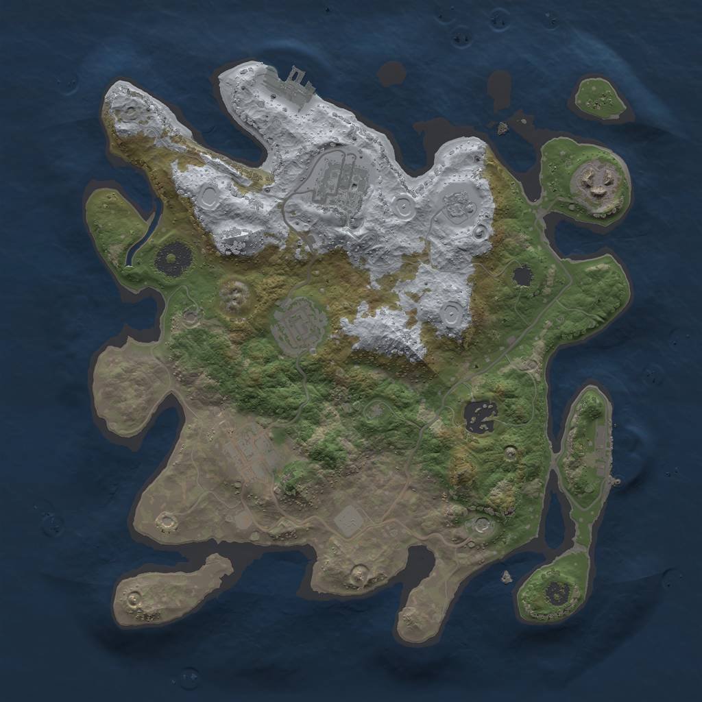 Rust Map: Procedural Map, Size: 3000, Seed: 28958, 12 Monuments