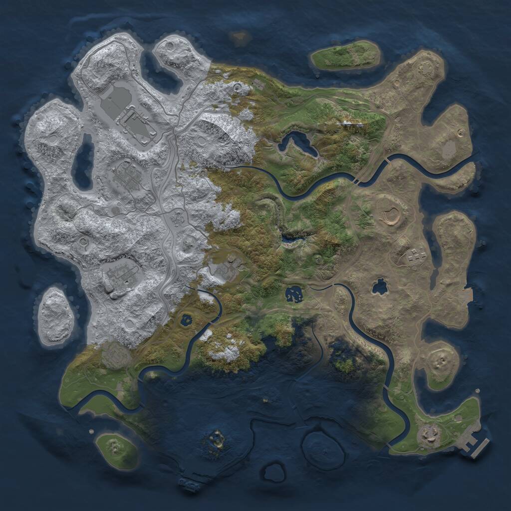 Rust Map: Procedural Map, Size: 4300, Seed: 54216, 15 Monuments