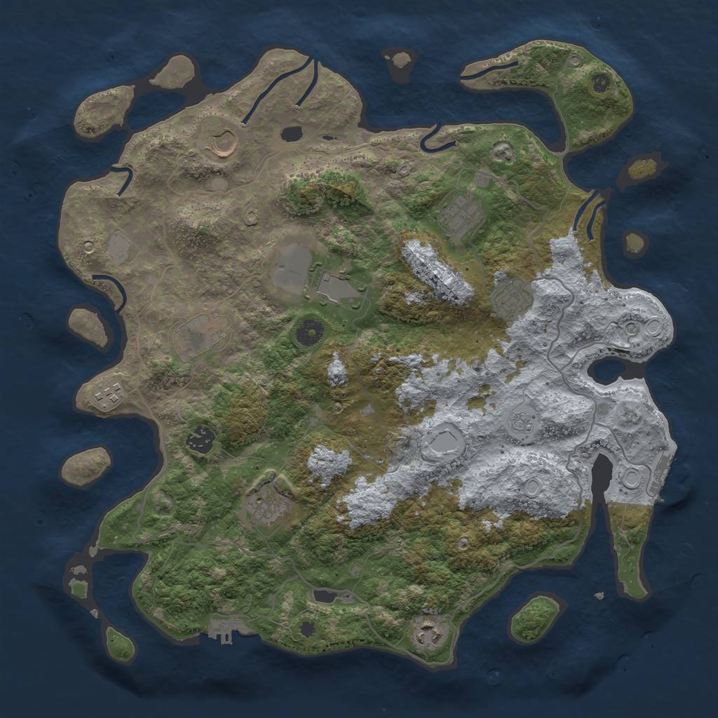 Rust Map: Procedural Map, Size: 4000, Seed: 2735232, 18 Monuments