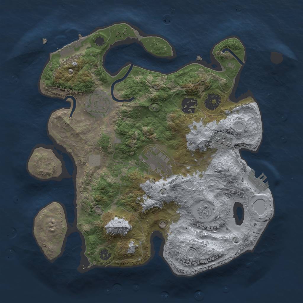 Rust Map: Procedural Map, Size: 2800, Seed: 58697805, 12 Monuments