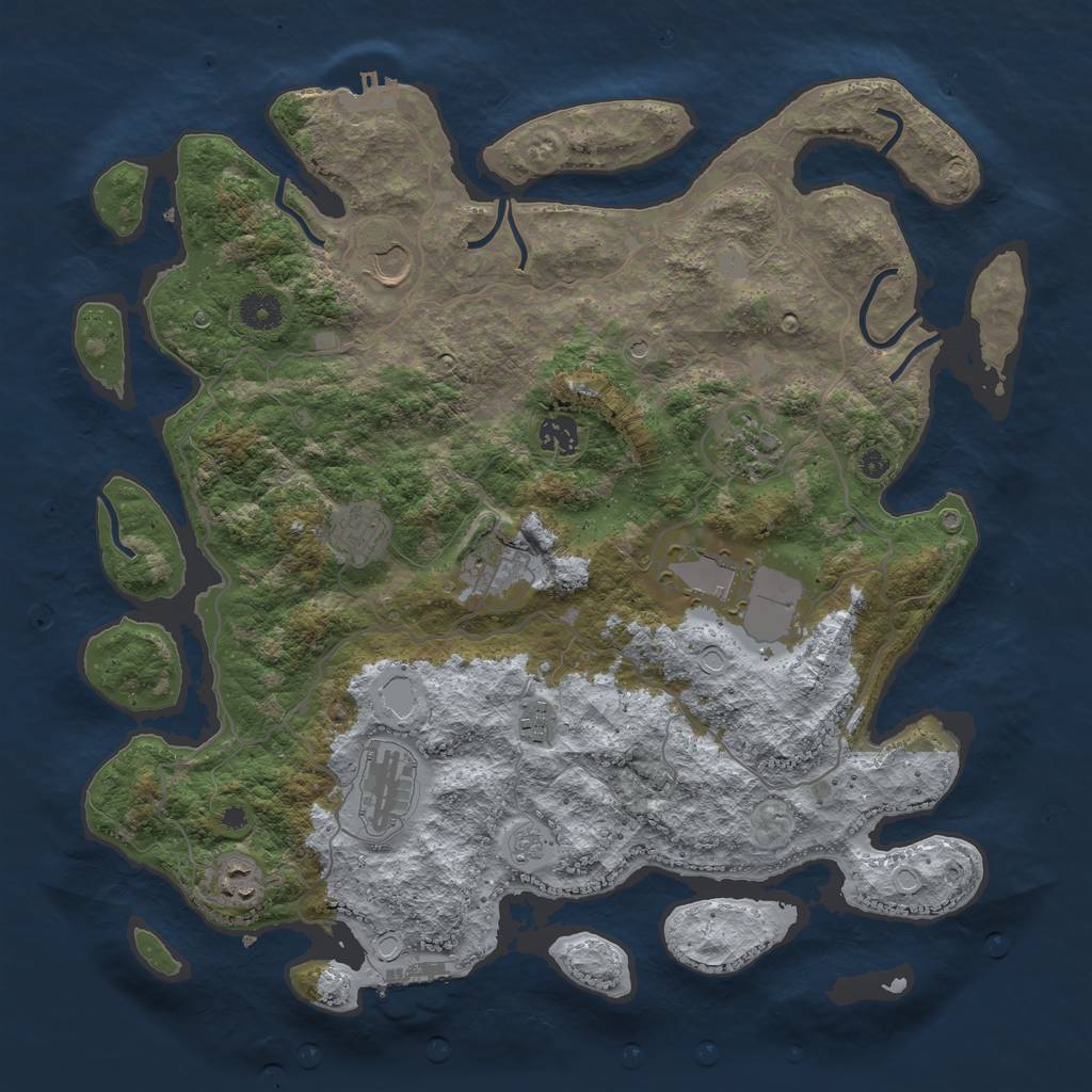 Rust Map: Procedural Map, Size: 4000, Seed: 1528517495, 18 Monuments