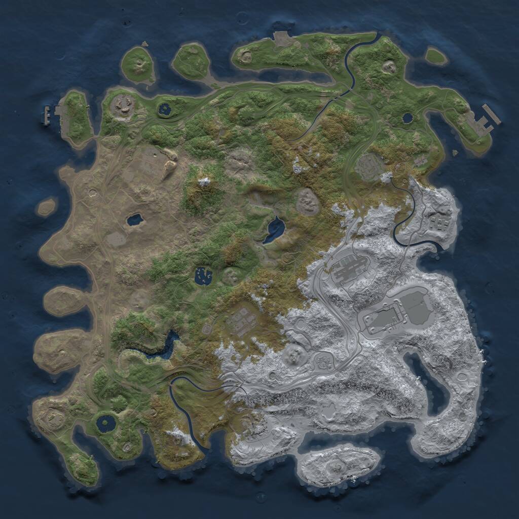 Rust Map: Procedural Map, Size: 4250, Seed: 2123573936, 15 Monuments