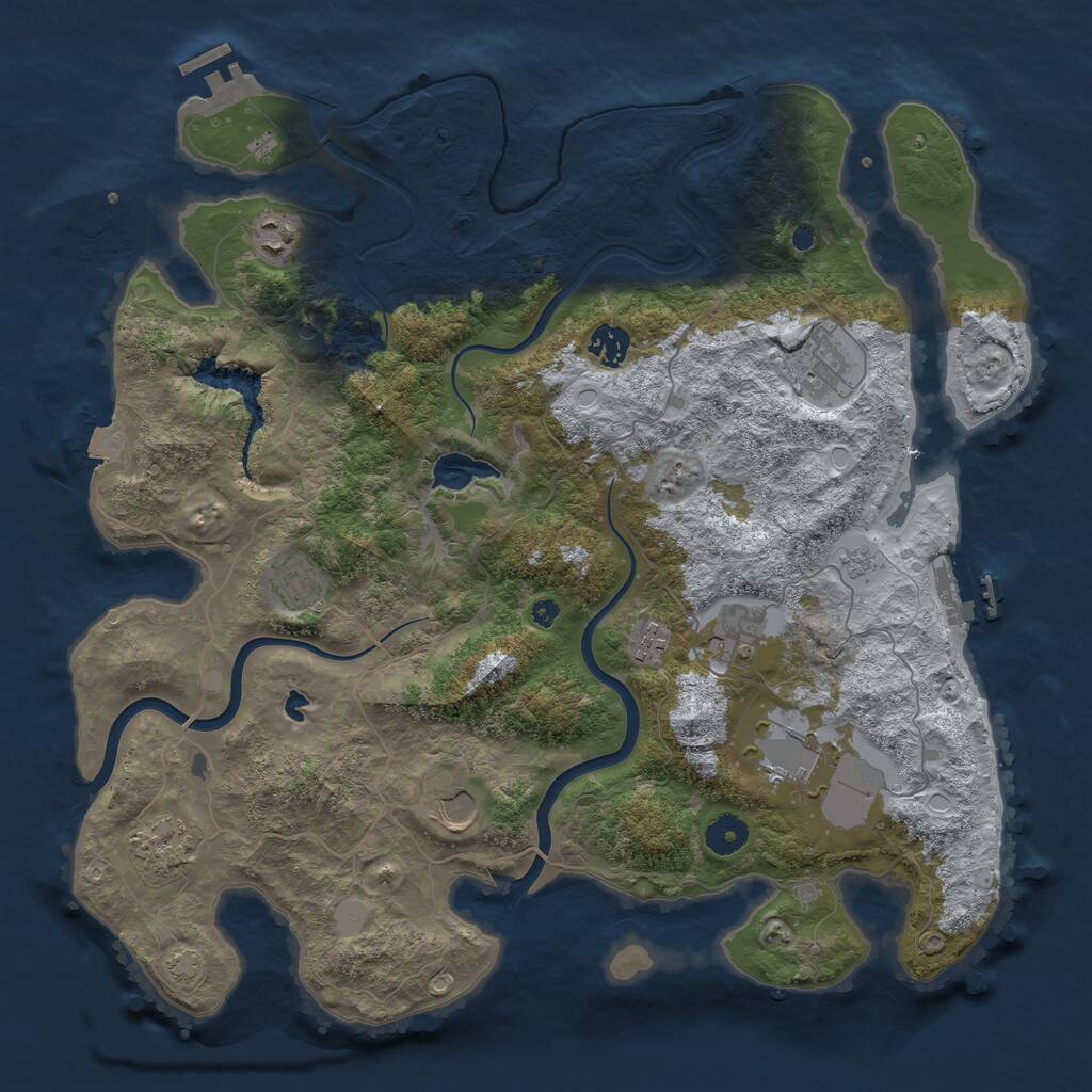 Rust Map: Procedural Map, Size: 4000, Seed: 41179, 15 Monuments