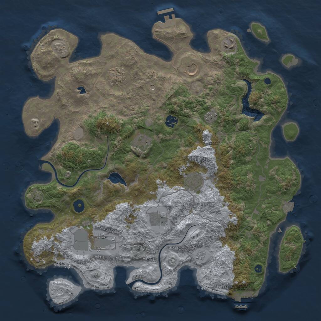 Rust Map: Procedural Map, Size: 4000, Seed: 110479, 15 Monuments