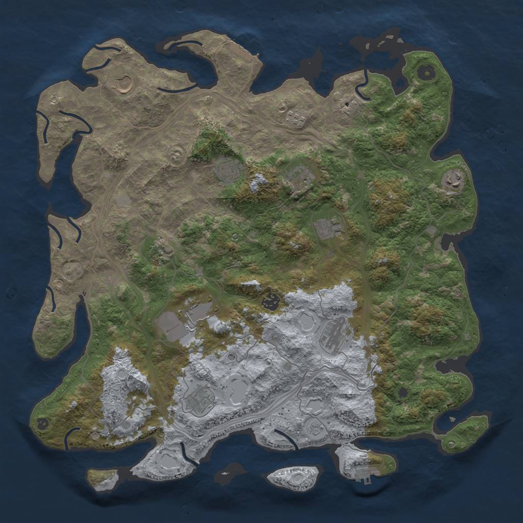 Rust Map: Procedural Map, Size: 4500, Seed: 1582924807, 20 Monuments