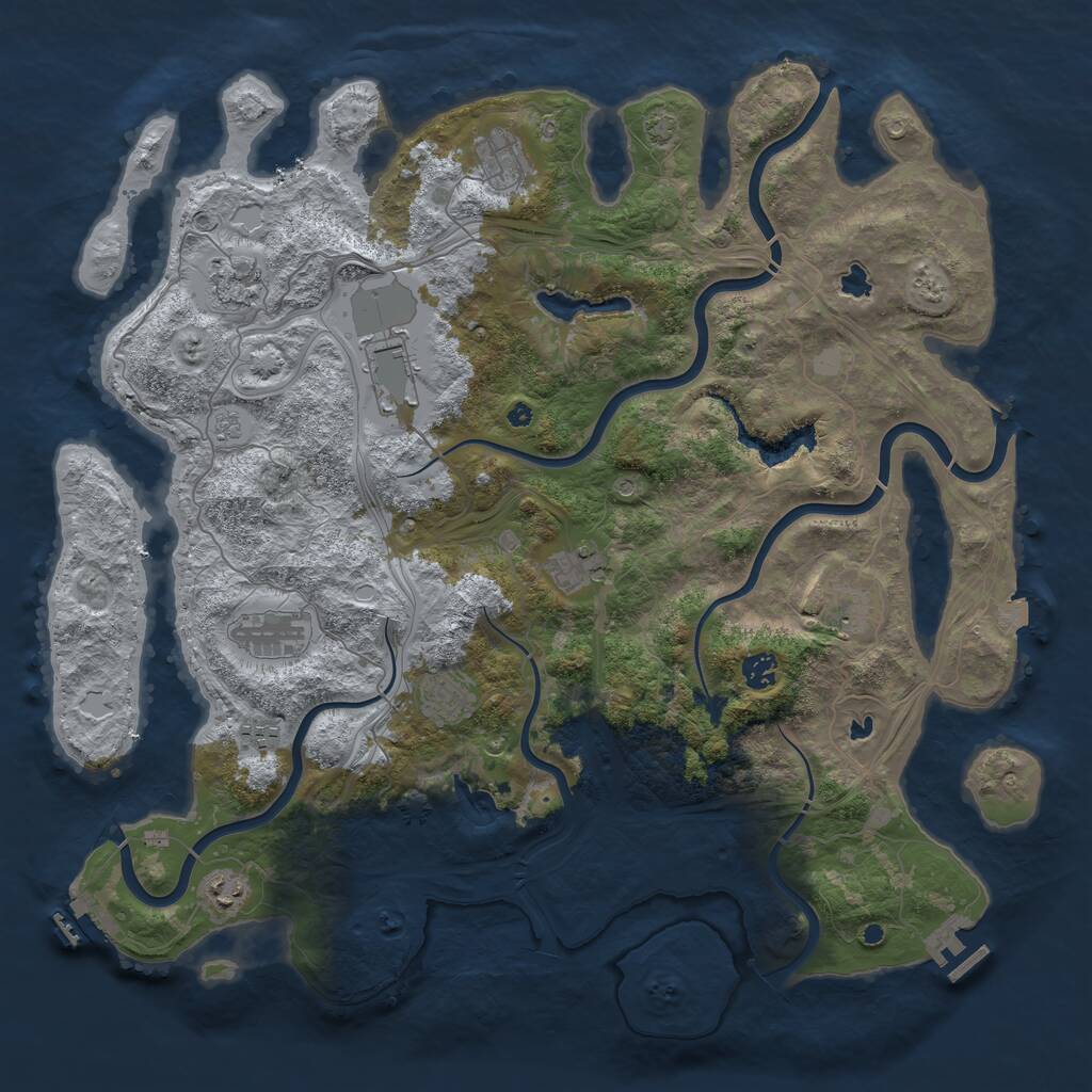 Rust Map: Procedural Map, Size: 4500, Seed: 771171659, 16 Monuments
