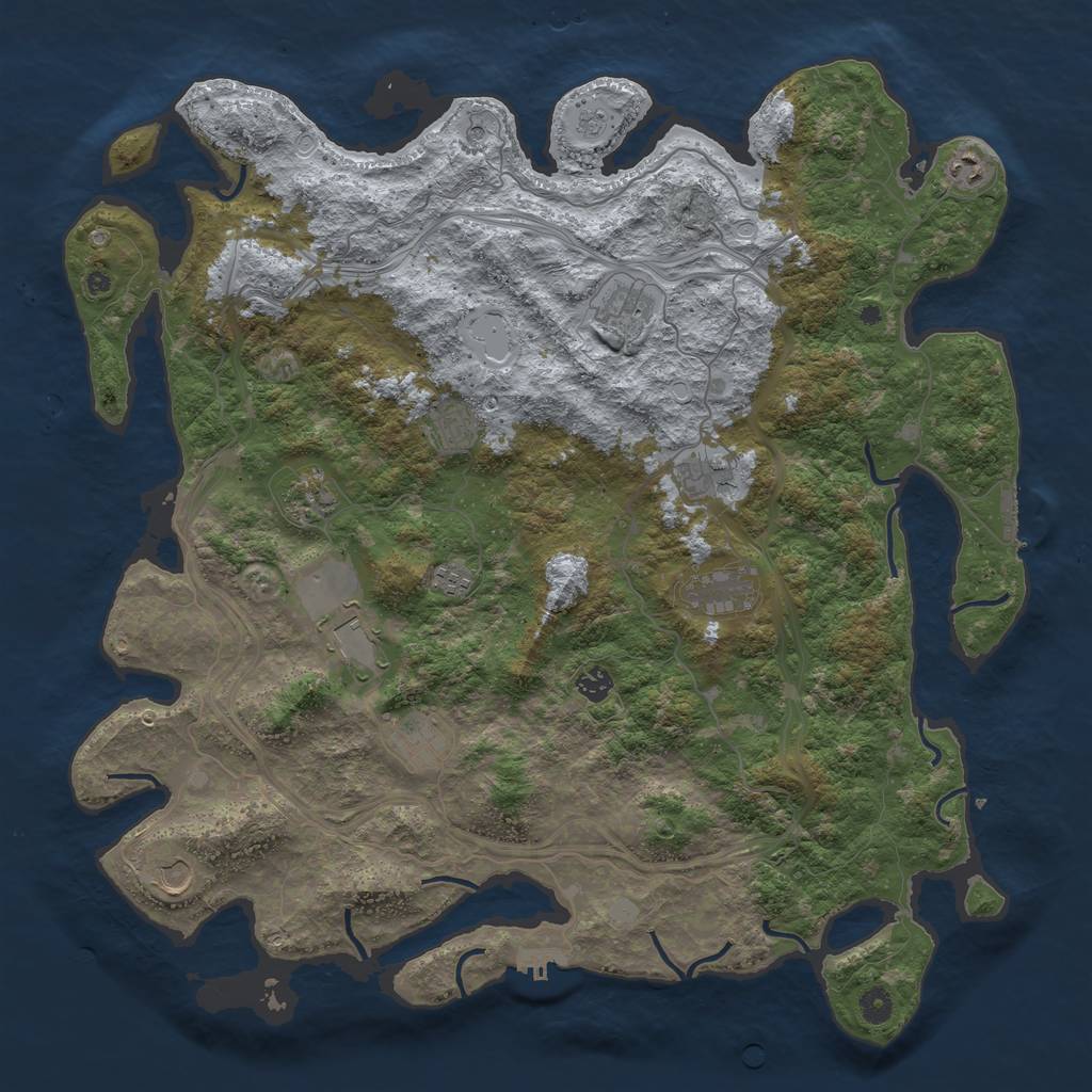 Rust Map: Procedural Map, Size: 4700, Seed: 2094675594, 20 Monuments