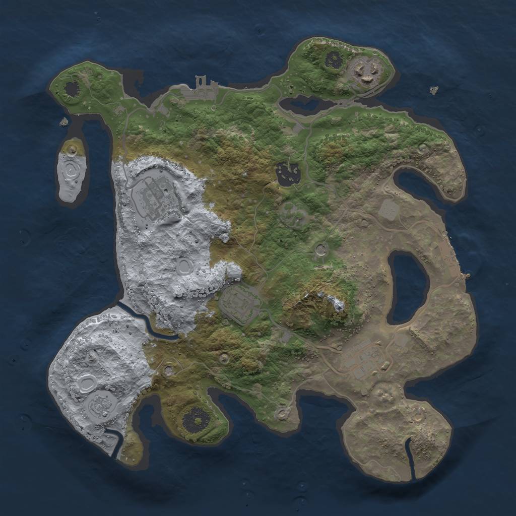 Rust Map: Procedural Map, Size: 3000, Seed: 1488684318, 14 Monuments