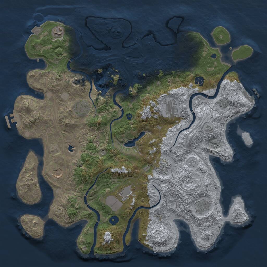 Rust Map: Procedural Map, Size: 4250, Seed: 1565499988, 15 Monuments