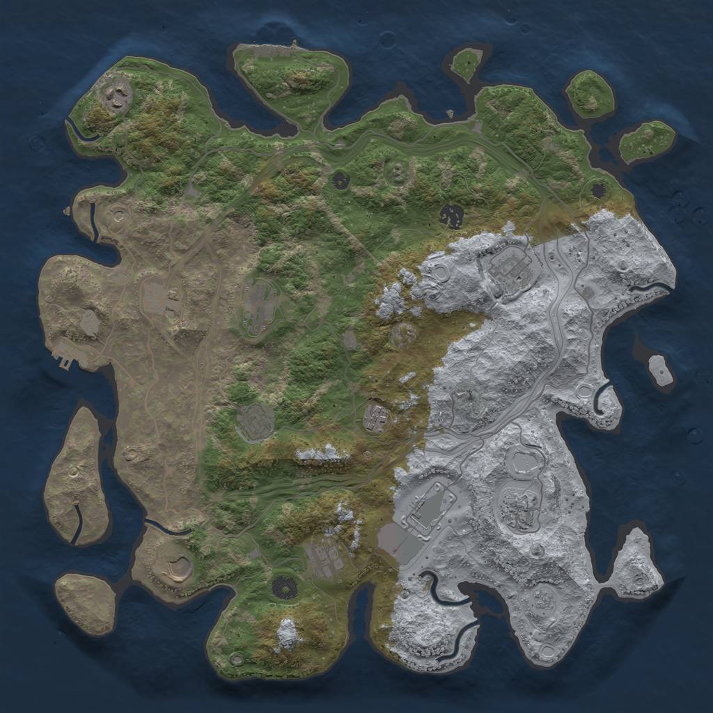 Rust Map: Procedural Map, Size: 4250, Seed: 1565499988, 20 Monuments