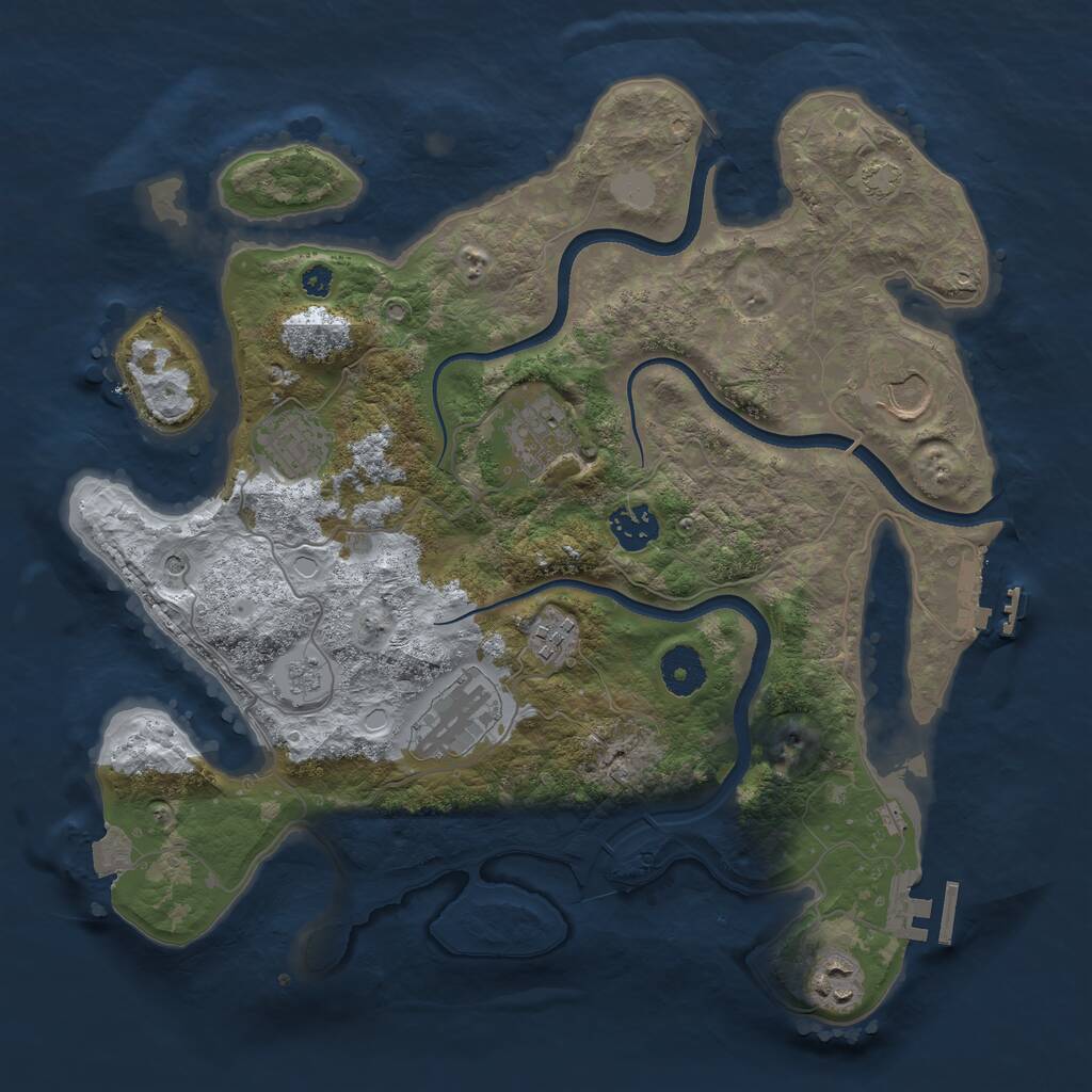 Rust Map: Procedural Map, Size: 3500, Seed: 132245282, 13 Monuments