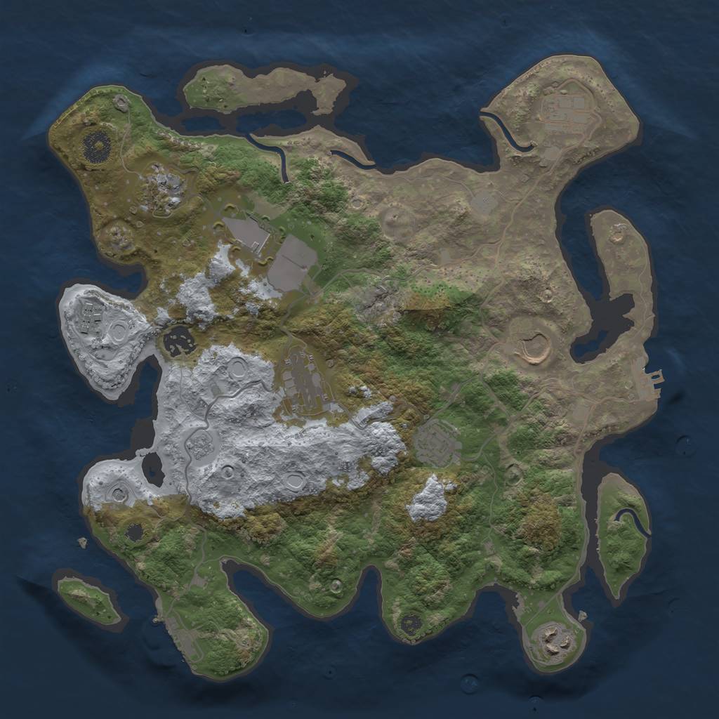 Rust Map: Procedural Map, Size: 3500, Seed: 1569889048, 18 Monuments