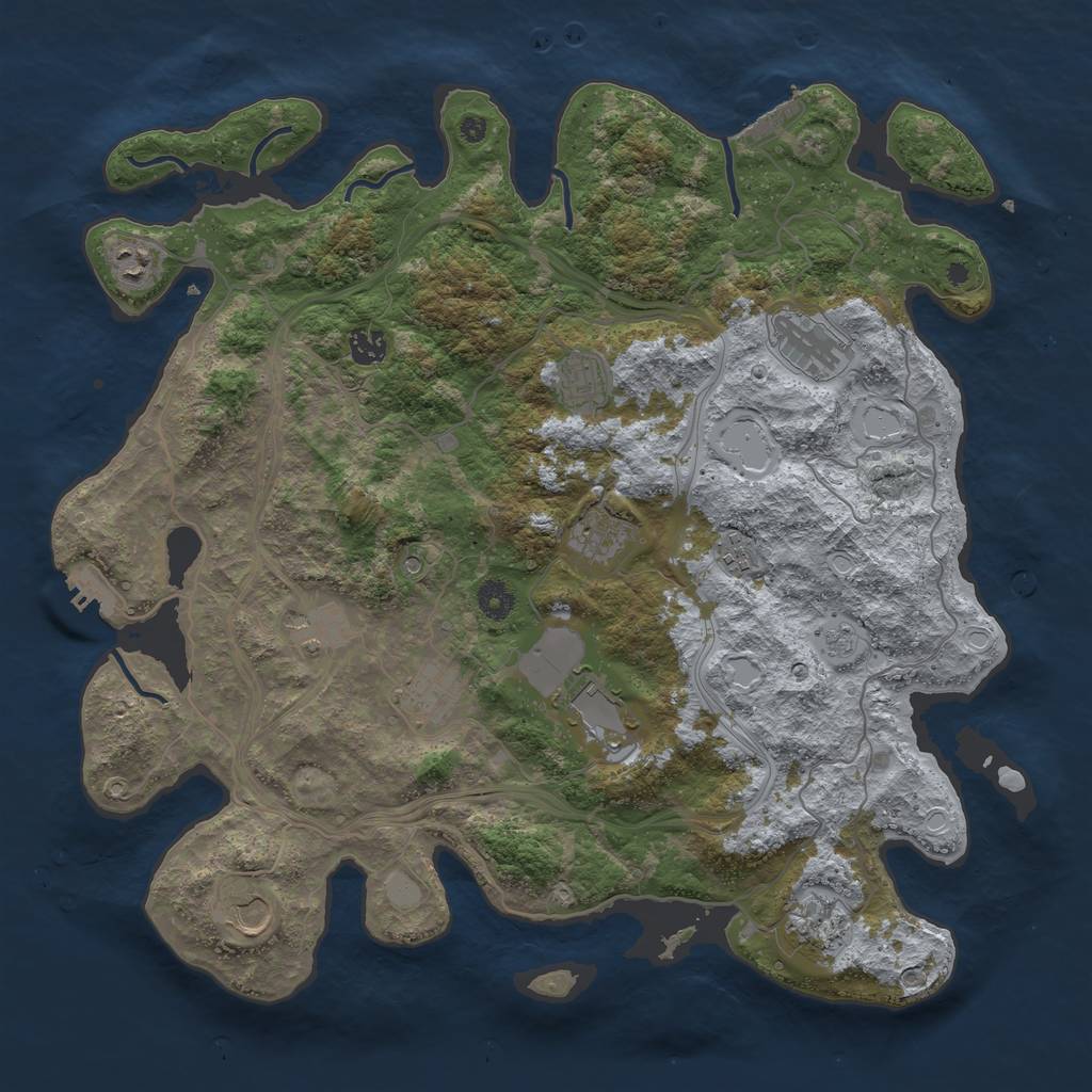 Rust Map: Procedural Map, Size: 4250, Seed: 944453278, 20 Monuments