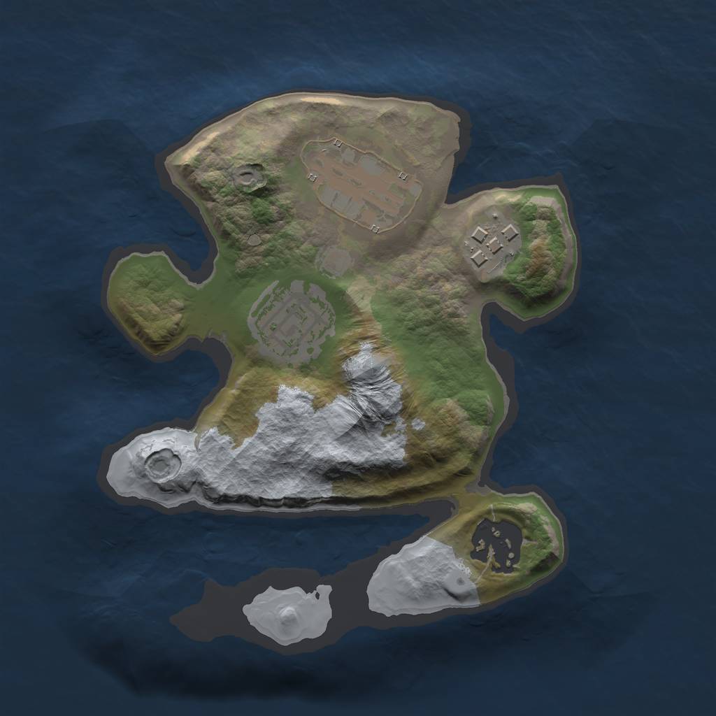Rust Map: Barren, Size: 2000, Seed: 918, 6 Monuments