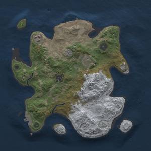 Thumbnail Rust Map: Procedural Map, Size: 3000, Seed: 1277364415, 13 Monuments