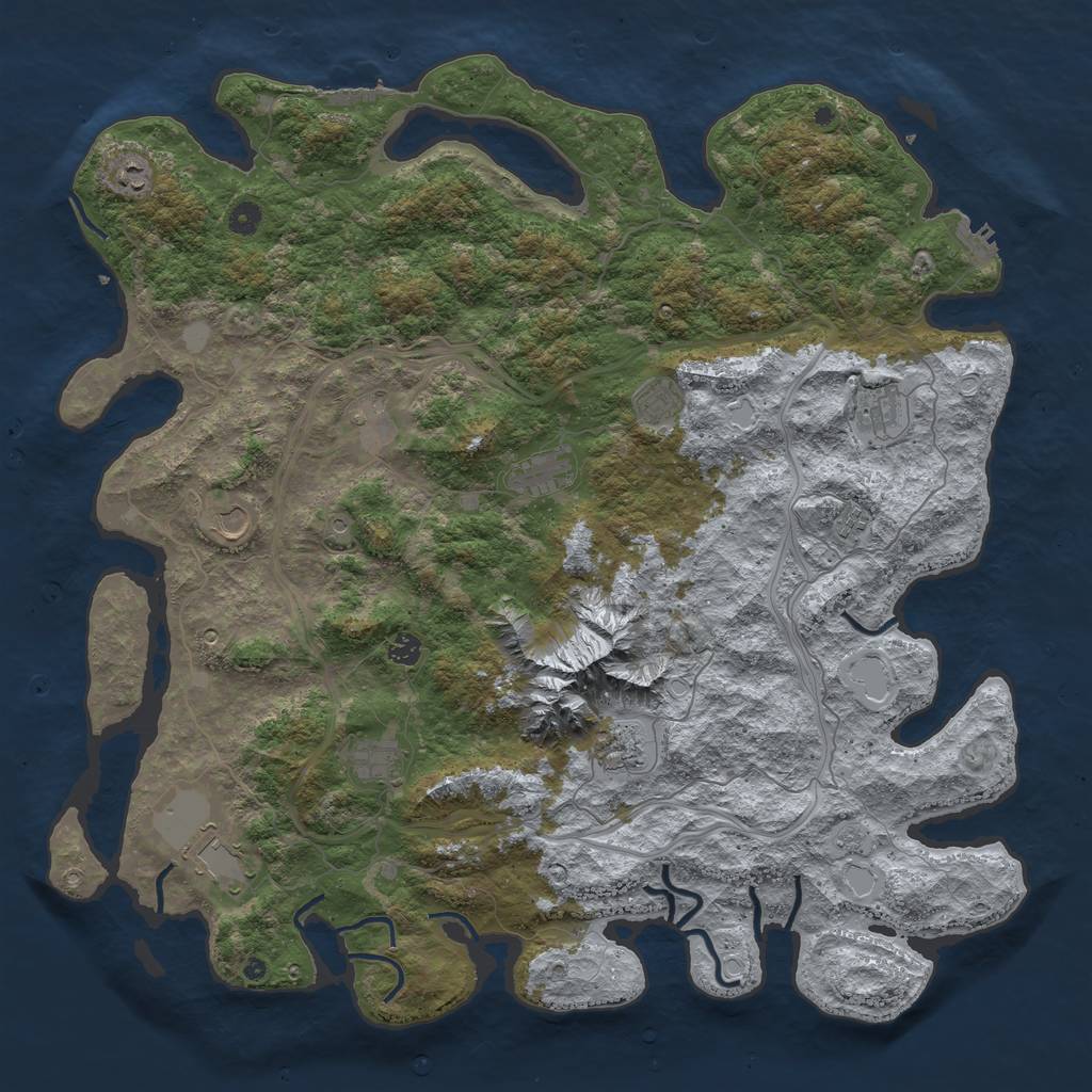 Rust Map: Procedural Map, Size: 5000, Seed: 242424, 20 Monuments