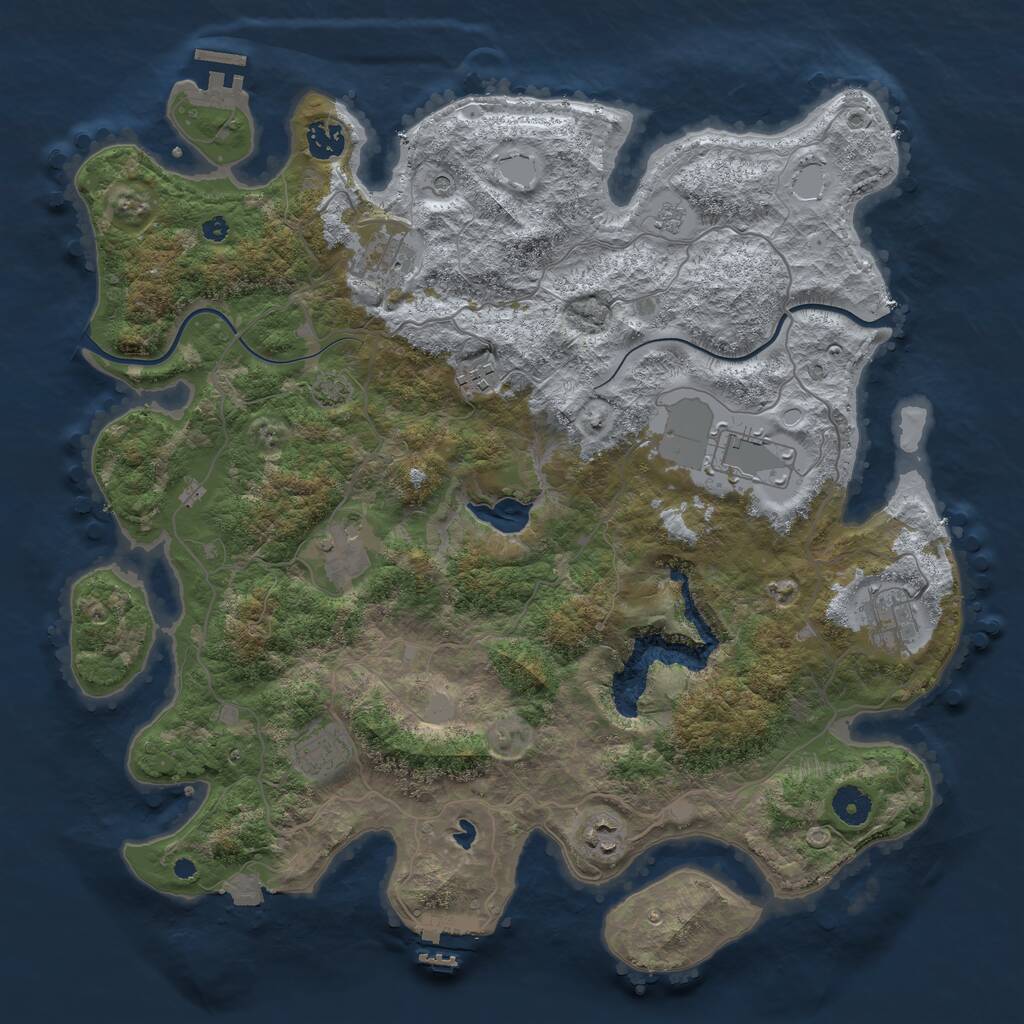Rust Map: Procedural Map, Size: 4000, Seed: 1201983, 14 Monuments