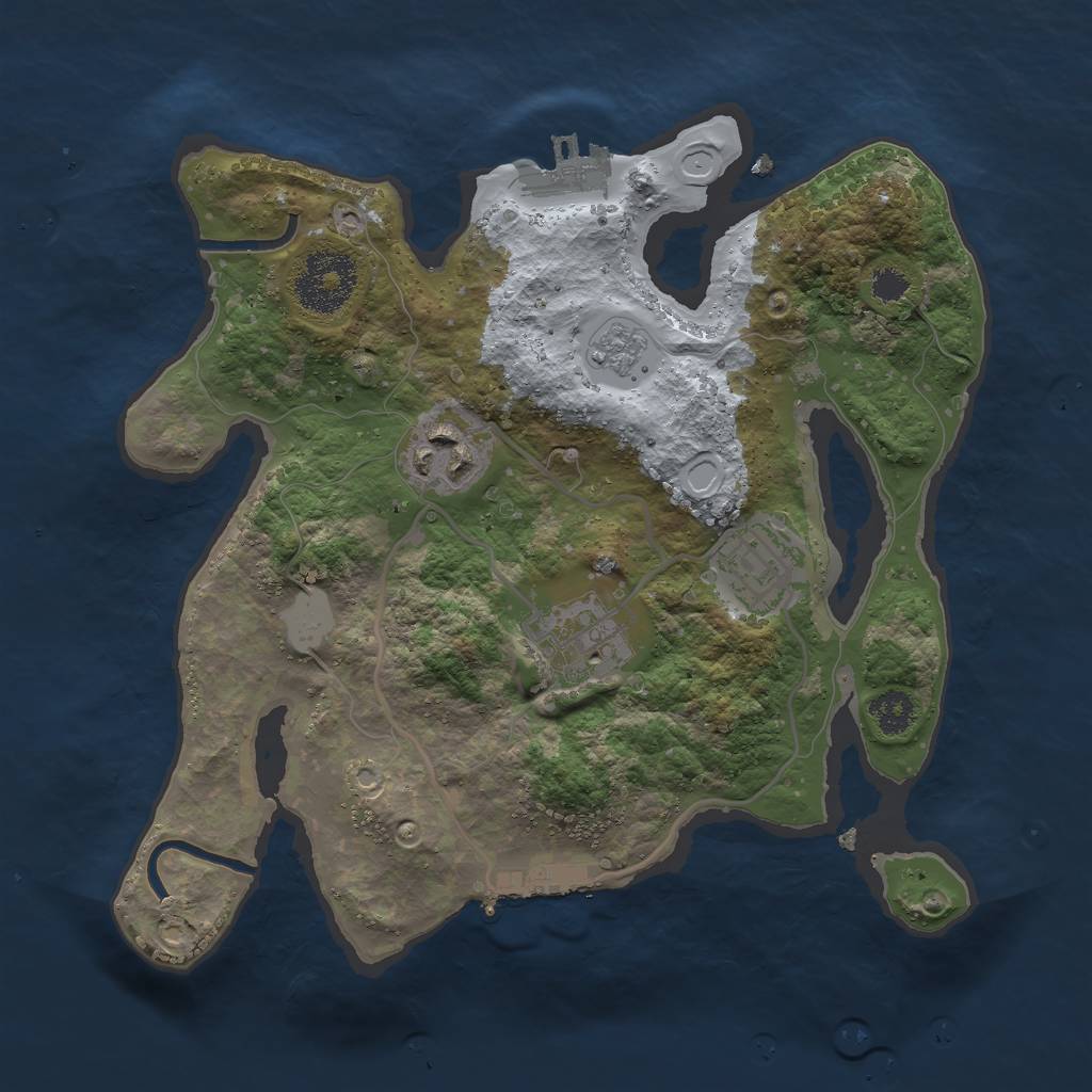 Rust Map: Procedural Map, Size: 2600, Seed: 123123123, 11 Monuments