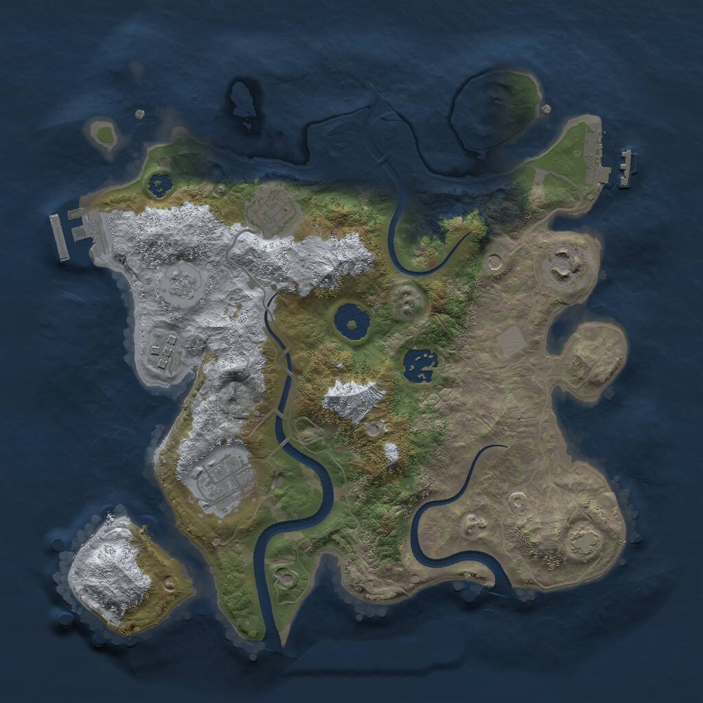 Rust Map: Procedural Map, Size: 3000, Seed: 936528, 11 Monuments