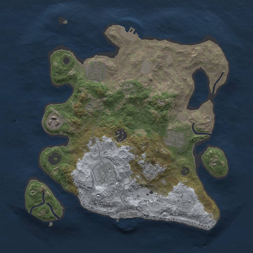Rust Map: Procedural Map, Size: 3000, Seed: 14458, 15 Monuments