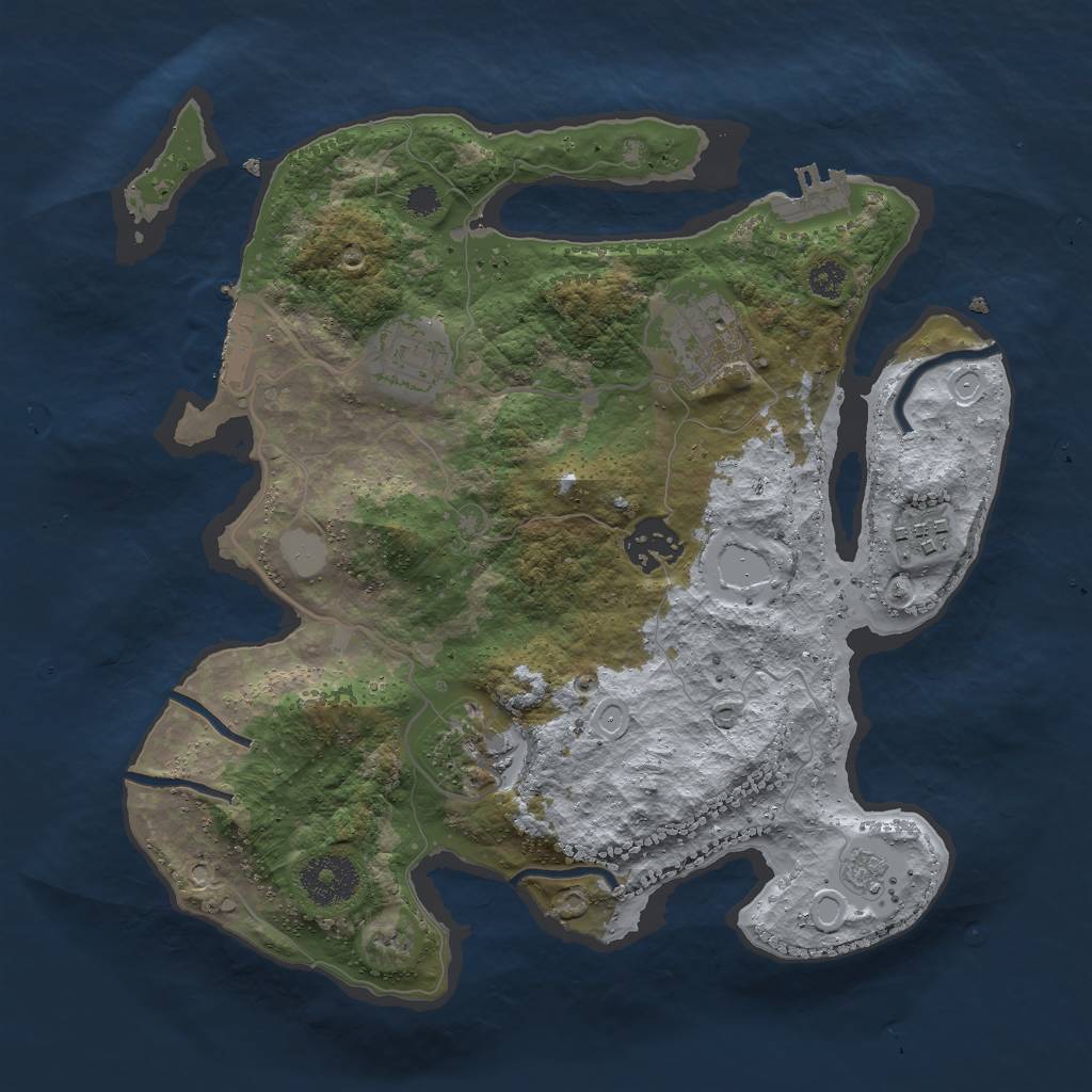 Rust Map: Procedural Map, Size: 3000, Seed: 98502, 13 Monuments